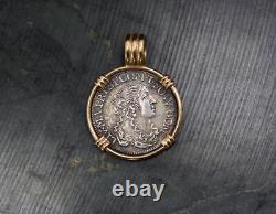 1666 1 Luigino County of Tassarolo (Italian States) Silver Coin 14k Pendant