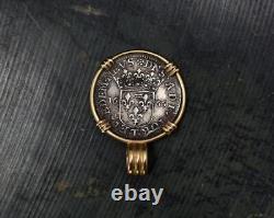1666 1 Luigino County of Tassarolo (Italian States) Silver Coin 14k Pendant