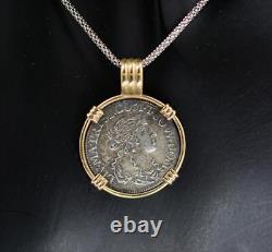 1666 1 Luigino County of Tassarolo (Italian States) Silver Coin 14k Pendant