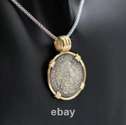 1666 1 Luigino County of Tassarolo (Italian States) Silver Coin 14k Pendant