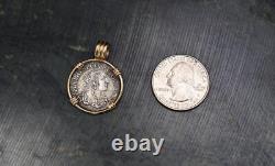 1666 1 Luigino County of Tassarolo (Italian States) Silver Coin 14k Pendant