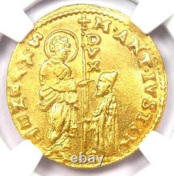 1684-1688 Italy Venice Giustinian Gold Christ Zecchino 1Z Ducat NGC MS64 BU