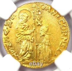 1709-1722 Italy Venice Corner II Christ Gold Zecchino 1Z Ducat NGC MS64 BU