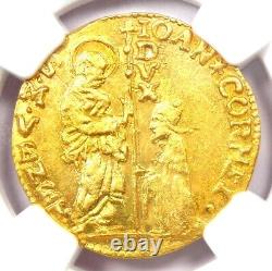 1709-1722 Italy Venice Corner II Christ Gold Zecchino 1Z Ducat NGC MS64 BU