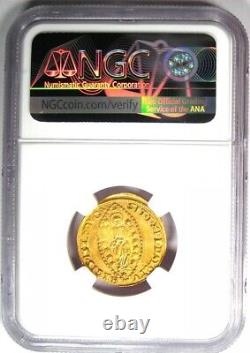 1709-1722 Italy Venice Corner II Gold Zecchino 1Z Ducat. NGC Uncirculated Detail