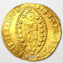 1709-1722 Italy Venice Giovanni Corner II Gold Zecchino 1Z Ducat AU / UNC MS