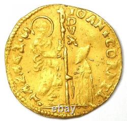 1709-1722 Italy Venice Giovanni Corner II Gold Zecchino 1Z Ducat AU / UNC MS