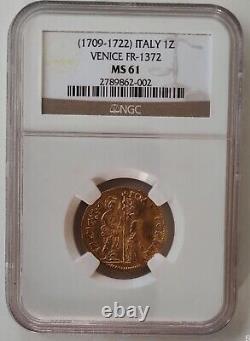 1709-1722 Venice, Italy Gold Zecchino Ducat Coin NGC MS61