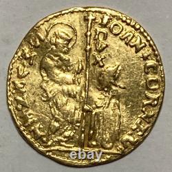 1709-22 Venice Italy Zecchino Ducat Giovanni Corner II Gold Coin KM 481