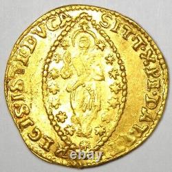 1722-1732 Italy Venice Mocenigo Gold Zecchino Ducat Christ Coin Good XF / AU