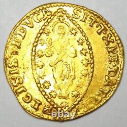 1722-1732 Italy Venice Mocenigo Gold Zecchino Ducat Christ Coin Good XF / AU