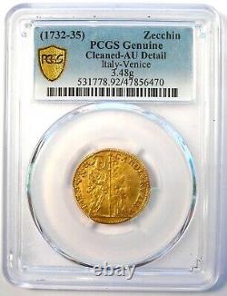 1732-35 Italy Venice Gold Jesus Christ Zecchino 1Z Certified PCGS AU Details