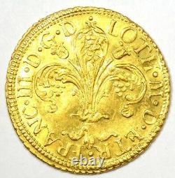 1737 Italy Firenze Gold Francesco II Zecchino 1Z Choice AU / UNC MS Details