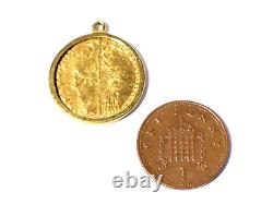 1741-1752 Italy Venetian Pietro Grimani Gold Coin DUCAT Pendant Mount 5.2g #TC2