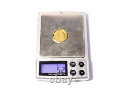 1741-1752 Italy Venetian Pietro Grimani Gold Coin DUCAT Pendant Mount 5.2g #TC2