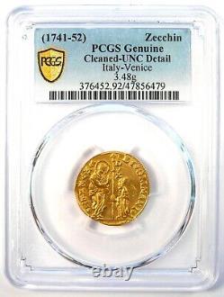 1741-52 Italy Venice Gold Zecchino 1Z. Certified PCGS Uncirculated Detail UNC MS
