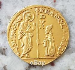 1752-1762 A. D. 995 gold ducat coin of Venice Doge Francesco Loredan zecchino
