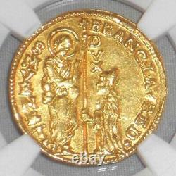 1752-62 Gold Coin Venice Italy Zecchino Ducat Francesco Loredano KM 619 UNC MS62