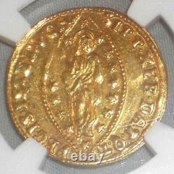 1752-62 Gold Coin Venice Italy Zecchino Ducat Francesco Loredano KM 619 UNC MS62