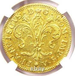 1754 Italy Tuscany Gold Ruspone 3 Zecchini Coin 3Z Certified NGC XF Details