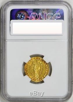 1763-78 Gold Zecchino Venice, Alvise Mocenigo Iv, Rare, Ngc Ms-63