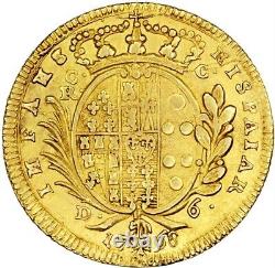 1768 BP Gold Naples Italian States 6 Ducati Ferdinando IV Coin About UNC
