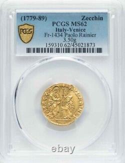 1779-89 Gold Coin Venice Italy Ducat Zecchino Paolo Rainier Fr. 1434 PCGS MS62