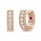 $1780 Roberto Coin Symphony Braided Diamond 18K Rose Gold Huge Hoop Earrings