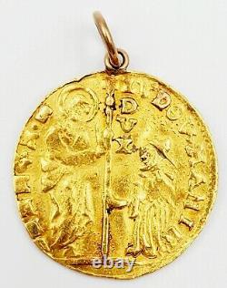 1789-1797 Venice Gold Zecchino Ducat Ludovico Manin Coin/Necklace Pendant 3.37g