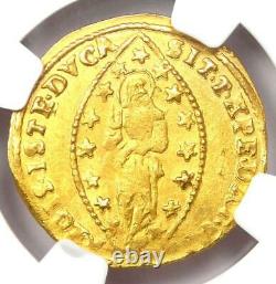 1789-97 Italy Venice Gold Zecchino 1Z. Certified NGC AU53 Rare Coin