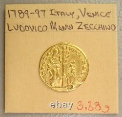 1789-97 Italy, Venice, Ludovico Manin Gold Zecchino Ducat 3.38 Grams