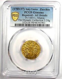 1789 Italy Manin Gold Zecchino Ducat Christ Coin Certified PCGS AU Detail