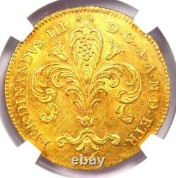 1800 Italy Tuscany Ruspone Gold 3 Zecchini 3Z NGC Uncirculated Detail (UNC MS)