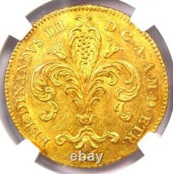 1800 Italy Tuscany Ruspone Gold 3 Zecchini 3Z NGC Uncirculated Detail (UNC MS)