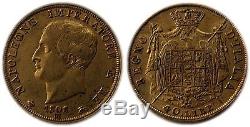1808-m Italy Kingdom Of Napoleon Gold 40 Lire