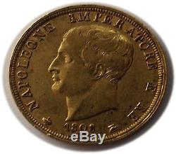 1808-m Italy Kingdom Of Napoleon Gold 40 Lire