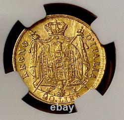 1808 M Napoleon 20 Lire Gold Coin. Only 87,000 NGC Graded AU 55-Very Scarce