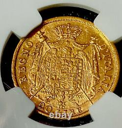 1809 M Napoleon 20 Lire Gold Coin. Only 54,000 NGC Graded AU 55-Very Scarce