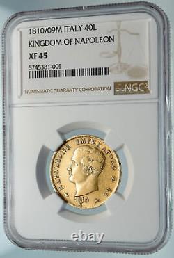 1810/09 ITALY Italian KINGDOM of NAPOLEON BONAPARTE Gold 40 Lire Coin NGC i84257