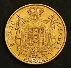 1810, Italy, Kingdom of Napoleon. Heavy Gold 40 Lire Coin. 12.86gm