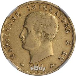 1811/09M Italy Gold 40 Lire Kingdom of Napoleon NGC VF30 Overdate