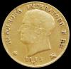 1813 /1805 Overdate Gold Kingdom Of Napoleon Italian State 20 Lire Coin