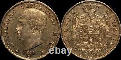 1814M Italian States Kingdome of Napoleon 40 Lira Gold Coin KM# 12