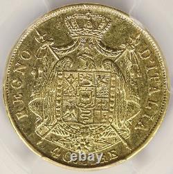 1814-M Italian States Kingdom of Napoleon Gold 40 Lire PCGS Genuine XF Detail