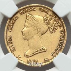 1815 Gold Coin Parma Italy 40 Lire Duchess Maria Luigia Bust Left KM# C-32 AU50