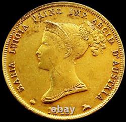 1815 Gold Parma Italy 40 Lire Duchy Maria Luigia Crowned Arms Coin