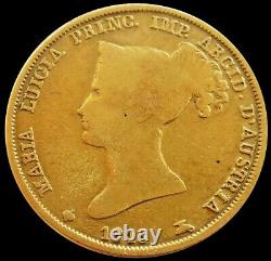 1815 Gold Parma Italy 40 Lire Duchy Maria Luigia Crowned Arms Coin