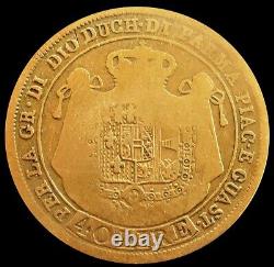 1815 Gold Parma Italy 40 Lire Duchy Maria Luigia Crowned Arms Coin