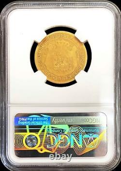 1815 Gold Parma Italy 40 Lire Duchy Maria Luigia Crowned Arms Coin Ngc Vg Detail