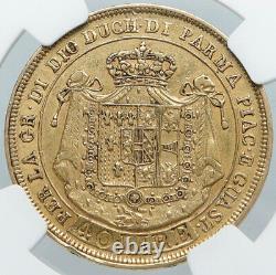 1815 ITALY Parma Duchess MARIA LOUISE NAPOLEON Wife Gold 40 Lire Coin NGC i88860